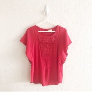 ANTHRO MEADOW RUE Anele Crochet Detail Blouse M